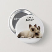 chat et lapin / cat and rabbit siamois ! badge ! 缶バッジ (正面&裏面)
