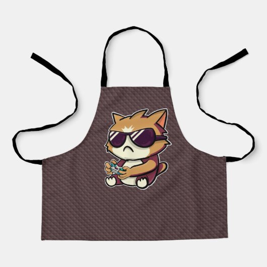 Chat Gamer - Design pour Geeks エプロン (正面)