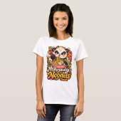 Chat gourmand en mode détente noodles tシャツ (正面フル)