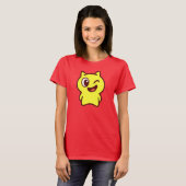 Chat jaune cartoon trop drôle. tシャツ (正面フル)