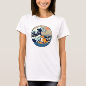 Chat Mignon Kawaii Surf Grande Vague Japon drôle Tシャツ (正面)