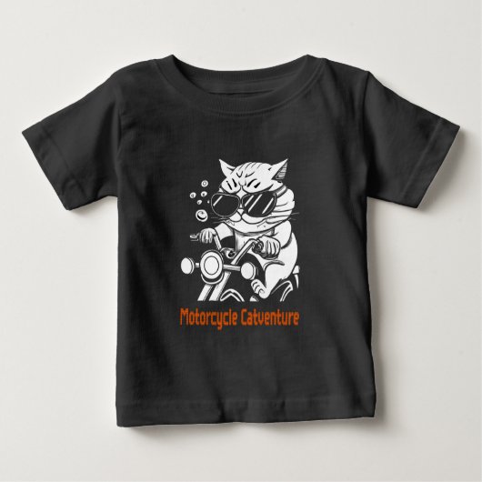 Chat motard - Motorcycle Catventure ベビーTシャツ (正面)