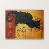 Chat Noir - Black Cat Vintage Old Illustration ジグソーパズル (横)