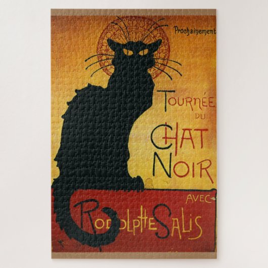 Chat Noir - Black Cat Vintage Old Illustration ジグソーパズル (縦)