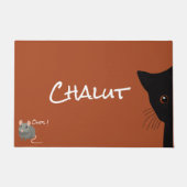 chat noir et souris ドアマット (正面)