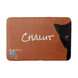 chat noir et souris バスマット