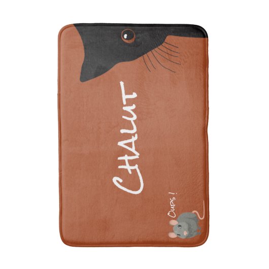 chat noir et souris バスマット (正面縦)