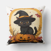 🎃 Chat Noir Halloween : Félin Sorcier 🧙‍♂️ クッション (裏面)