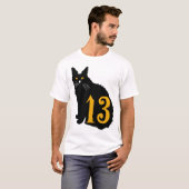 chat noir numero old school tattoo 13 tシャツ (正面フル)