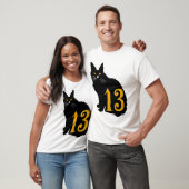 chat noir numero old school tattoo 13 tシャツ (ユニセックス)