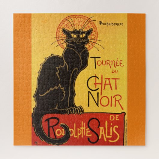 Chat Noir Steinlen Belle Epoque Vintage Art ジグソーパズル (縦)