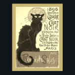 Chat Noir Steinlen Belle Epoque Vintage Sepia Art ポスター<br><div class="desc">French illustrator Théophile Alexandre Steinlen's advertisement sketch painting</div>