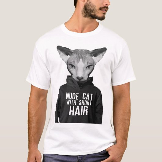 chat nue poil ras fantaisie nue cat short hair cit tシャツ (正面)