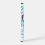 chat pochoirs bleu iPhone 15ケース (右側面)