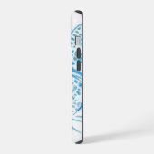chat pochoirs bleu iPhone 15ケース (左側面)