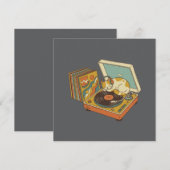 Chat Rétro Mélomane sur Platine Vinyle Vintage (正面/裏面)