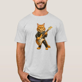 Chat rockeur joue de la guitare électrique. tシャツ