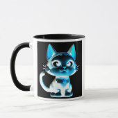 Chat stylisé à l’effet néon. マグカップ (左)