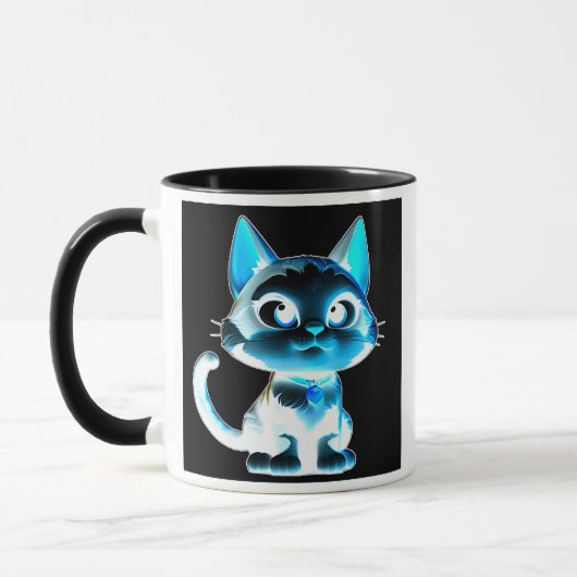 Chat stylisé à l’effet néon. マグカップ (左)