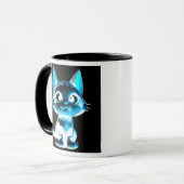 Chat stylisé à l’effet néon. マグカップ (正面左)