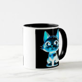 Chat stylisé à l’effet néon. マグカップ (正面右)