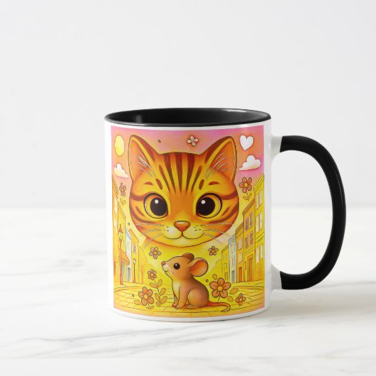 Chat tigré souris mignonne マグカップ (右)