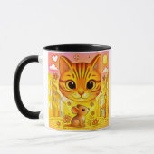 Chat tigré souris mignonne マグカップ (左)