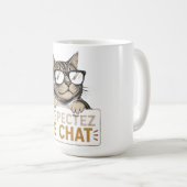 Chat Vectoriel Cool avec Lunettes de Soleil – fun コーヒーマグカップ (正面右)