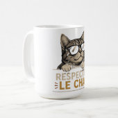 Chat Vectoriel Cool avec Lunettes de Soleil – fun コーヒーマグカップ (正面左)