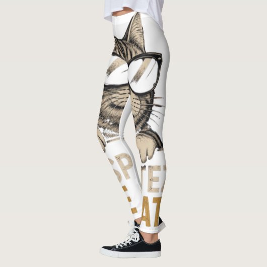 Chat Vectoriel Cool avec Lunettes de Soleil – fun レギンス (左)