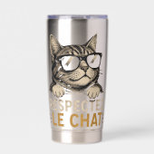 Chat Vectoriel Cool avec Lunettes de Soleil – fun 保温保冷タンブラー (正面)