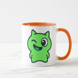 Chat vert clair cartoon fun et rigolo. マグカップ