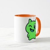 Chat vert clair cartoon fun et rigolo. マグカップ (正面右)