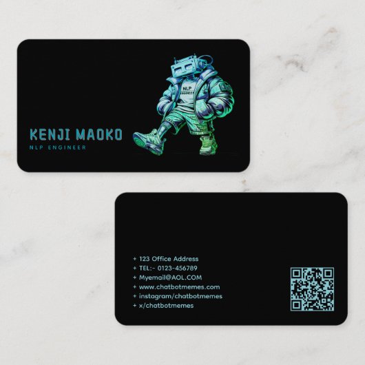🤖Chatbotデベロッパー会話AIエンジニアNLP 名刺 (正面/裏面)