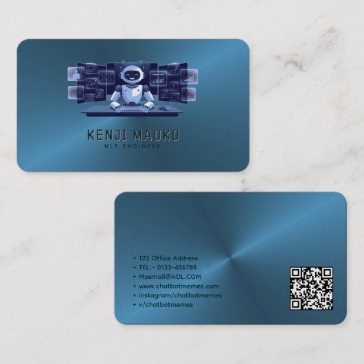 🤖Chatbotデベロッパー会話AIエンジニアNLP 名刺 (正面/裏面)