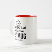 ChatBOT.ai talkative MUG 来 Say Hi:) ツートーンマグカップ (正面左)