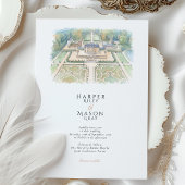 Château de Villette France Watercolor Wedding 招待状