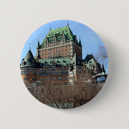 Château Frontenac、Québec、カナダ 缶バッジ (正面)