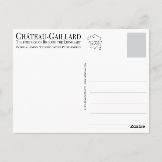 Château-Gaillard, watching over Petit Andely, ポストカード (裏面)