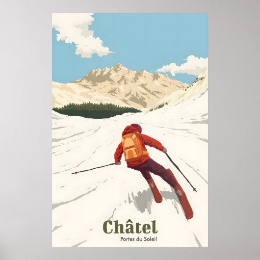 Chatel Ski Resort Travel Poster ポスター (正面)