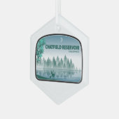 Chatfield Reservoir Colorado Deer ガラスオーナメント (正面左)