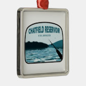 Chatfield Reservoir Colorado Fishing Rod メタルオーナメント (右)