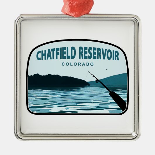 Chatfield Reservoir Colorado Fishing Rod メタルオーナメント (正面)