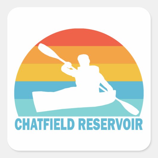 Chatfield Reservoir Colorado Kayak スクエアシール (正面)