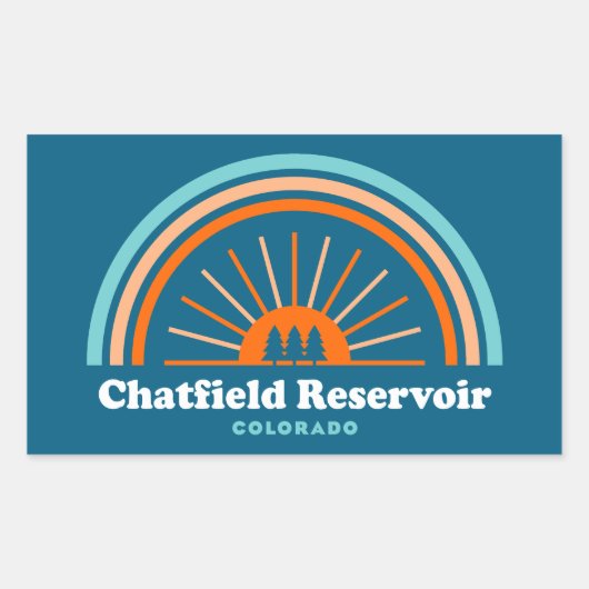 Chatfield Reservoir Colorado Rainbow 長方形シール (正面)