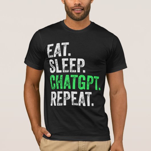 Chatgpt食べリプートのスリープ Tシャツ (正面)