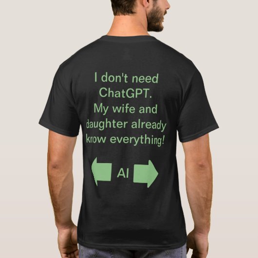 ChatGPT - 妻と娘の矢印 Tシャツ (裏面)