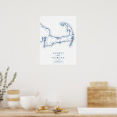 Chatham Bars Inn Wedding Navy Guest Book Poster ポスター (キッチン)