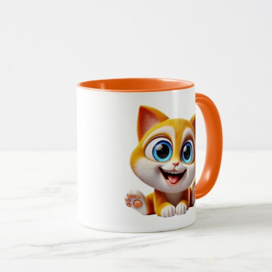 Chaton mignon au grands yeux bleus. マグカップ (正面右)