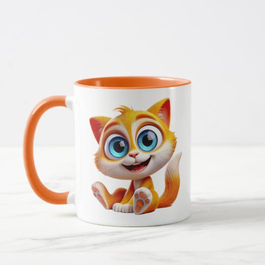 Chaton trop mignon aux grands yeux bleus. マグカップ (左)